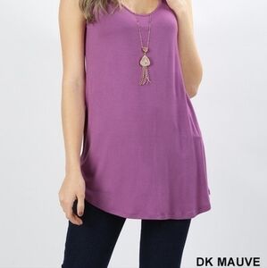 ZENANA Sleeveless Tank Top Lilac Color Size Medium NWT